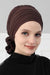 Chic Cross-Front Style Instant Turban Easy to Wear Cotton Stretch Headwrap, Elegant Modest Headwear, Versatile Pre-Tied Hijab for Women,B-14 Brown