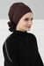 Chic Cross-Front Style Instant Turban Easy to Wear Cotton Stretch Headwrap, Elegant Modest Headwear, Versatile Pre-Tied Hijab for Women,B-14 Brown