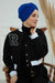 Chic Design Cotton Instant Turban Hijab for Women, Beautiful Pre-tied Turban Bonnet for Women, Trendy Fashionable Cancer Chemo Headwear,B-68 Sax Blue