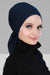 Chic Easy Wrap Hijab Cover for Women, Trendy Hijab for Stylish Look, Soft Comfortable Turban Head Covering, Chic Single Color Headscarf,B-45 Navy Blue