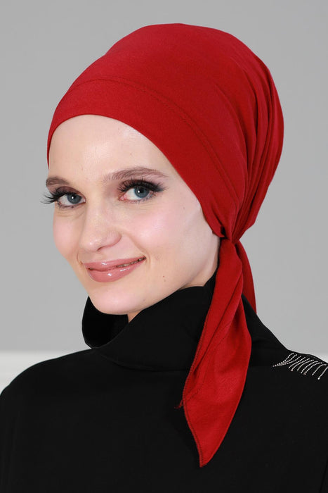 Chic Easy Wrap Hijab Cover for Women, Trendy Hijab for Stylish Look, Soft Comfortable Turban Head Covering, Chic Single Color Headscarf,B-45 Maroon