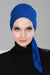 Chic Easy Wrap Hijab Cover for Women, Trendy Hijab for Stylish Look, Soft Comfortable Turban Head Covering, Chic Single Color Headscarf,B-45 Sax Blue