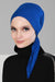 Chic Easy Wrap Hijab Cover for Women, Trendy Hijab for Stylish Look, Soft Comfortable Turban Head Covering, Chic Single Color Headscarf,B-45 Sax Blue