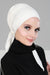 Chic Easy Wrap Hijab Cover for Women, Trendy Hijab for Stylish Look, Soft Comfortable Turban Head Covering, Chic Single Color Headscarf,B-45 Ivory
