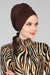 Chic Instant Turban Headscarf, Ready to Wear Instant Hijab, Easy Wrap & Trendy Turban Hijab Design, Stylish Chemo Cancer Cap for Women,B-49 Brown