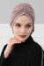 Chic Rose Accent Instant Turban Hijab for Women, Cotton Scarf Chemo Head Wrap, Plain Bonnet Cap with a Beautiful Big Handmade Rose,B-21 Mink