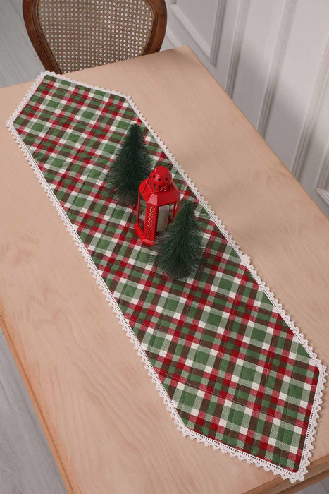 Weihnachtstischläufer mit Spitzenstickerei, Tischdecke für Zuhause, Küche, Dekoration, Hochzeit, Partys, Grillabende, Alltag, R-38K