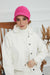 Cotton Visor Turban Head Cover, Visor Newsboy Hat for Women, 95% Cotton Plain Casual Hijab Bonnet Cap, Sun Protective Visor Chemo Cap,B-73 Fuchsia
