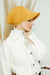 Cotton Visor Turban Head Cover, Visor Newsboy Hat for Women, 95% Cotton Plain Casual Hijab Bonnet Cap, Sun Protective Visor Chemo Cap,B-73 Mustard Yellow