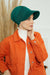 Cotton Visor Turban Head Cover, Visor Newsboy Hat for Women, 95% Cotton Plain Casual Hijab Bonnet Cap, Sun Protective Visor Chemo Cap,B-73 Green