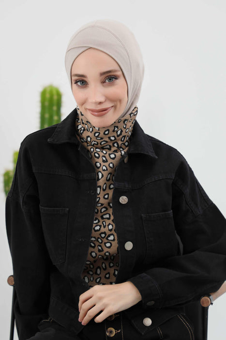 Turbanhaube innen mit Kreuzstich-Design für Damen, Turbanhaube innen in Einheitsgröße für Damen, schlichte gerippte Hijab-Turbanhaube für den Winter, TB-4RB