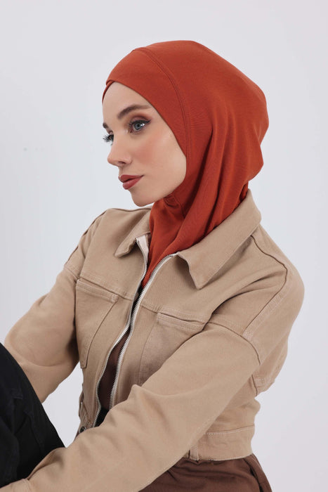 Turbanhaube innen mit Kreuzstich-Design für Damen, Turbanhaube innen in Einheitsgröße für Damen, schlichte gerippte Hijab-Turbanhaube für den Winter, TB-4RB