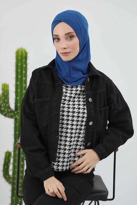 Turbanhaube innen mit Kreuzstich-Design für Damen, Turbanhaube innen in Einheitsgröße für Damen, schlichte gerippte Hijab-Turbanhaube für den Winter, TB-4RB