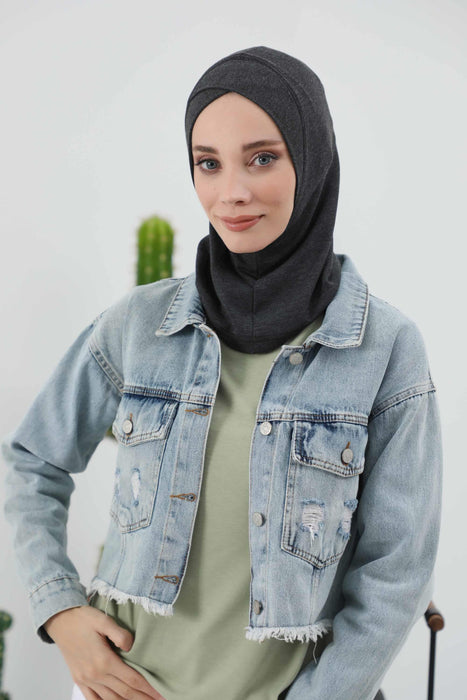 Turbanhaube innen mit Kreuzstich-Design für Damen, Turbanhaube innen in Einheitsgröße für Damen, schlichte gerippte Hijab-Turbanhaube für den Winter, TB-4RB