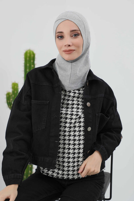 Turbanhaube innen mit Kreuzstich-Design für Damen, Turbanhaube innen in Einheitsgröße für Damen, schlichte gerippte Hijab-Turbanhaube für den Winter, TB-4RB