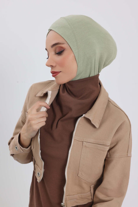 Turbanhaube innen mit Kreuzstich-Design für Damen, Turbanhaube innen in Einheitsgröße für Damen, schlichte gerippte Hijab-Turbanhaube für den Winter, TB-4RB