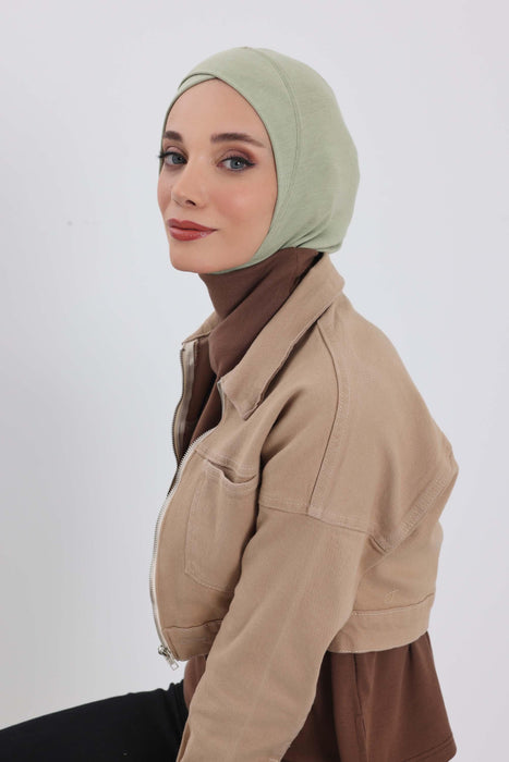 Turbanhaube innen mit Kreuzstich-Design für Damen, Turbanhaube innen in Einheitsgröße für Damen, schlichte gerippte Hijab-Turbanhaube für den Winter, TB-4RB