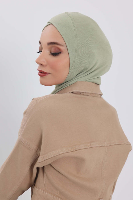 Turbanhaube innen mit Kreuzstich-Design für Damen, Turbanhaube innen in Einheitsgröße für Damen, schlichte gerippte Hijab-Turbanhaube für den Winter, TB-4RB