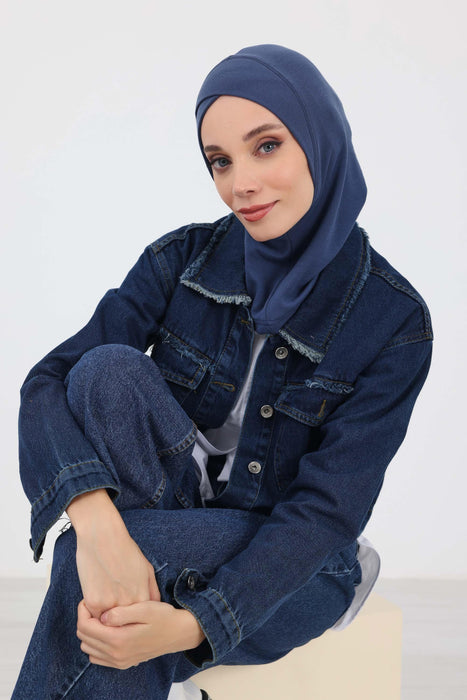 Turbanhaube innen mit Kreuzstich-Design für Damen, Turbanhaube innen in Einheitsgröße für Damen, schlichte gerippte Hijab-Turbanhaube für den Winter, TB-4RB