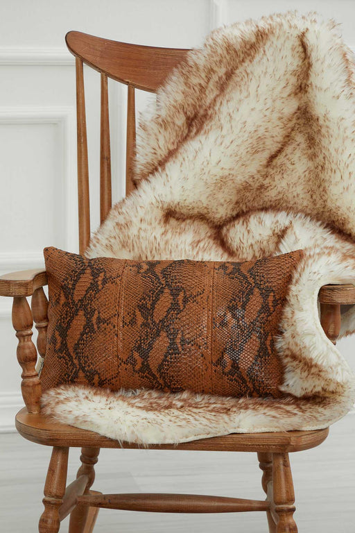 Decorative Modern Sewed Throw Pillow Cover 20x12 Inches Decorative Cushion Cover for Cozy Home Housewarming Gift,K-138 Brown Snake Patterned