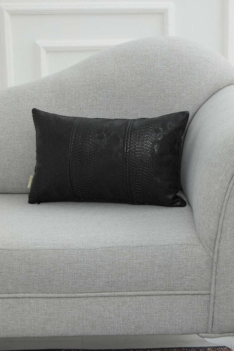 Decorative Modern Sewed Throw Pillow Cover 20x12 Inches Decorative Cushion Cover for Cozy Home Housewarming Gift,K-138 Black Snake Pattern