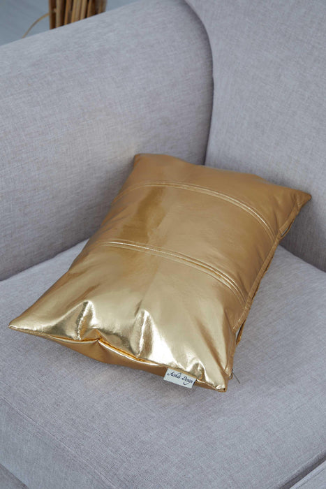 Decorative Modern Sewed Throw Pillow Cover 20x12 Inches Decorative Cushion Cover for Cozy Home Housewarming Gift,K-138 Gold
