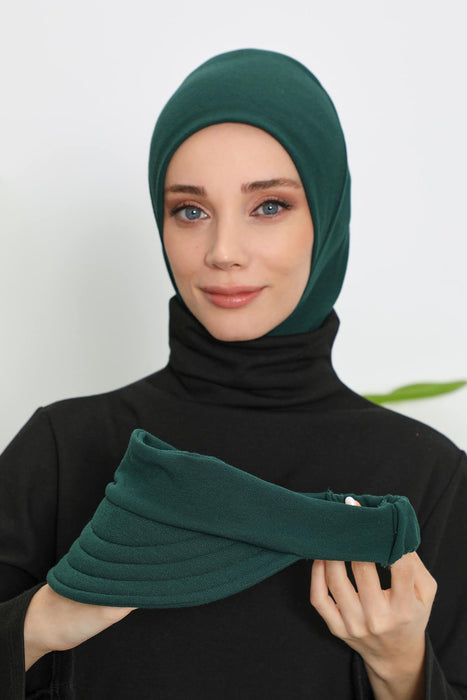 Detachable Visor Winter Turban for Women, Ribbed Polyviscose Stretch Headwrap, Stylish One-Size Cap for Cold Weather,B-82RB