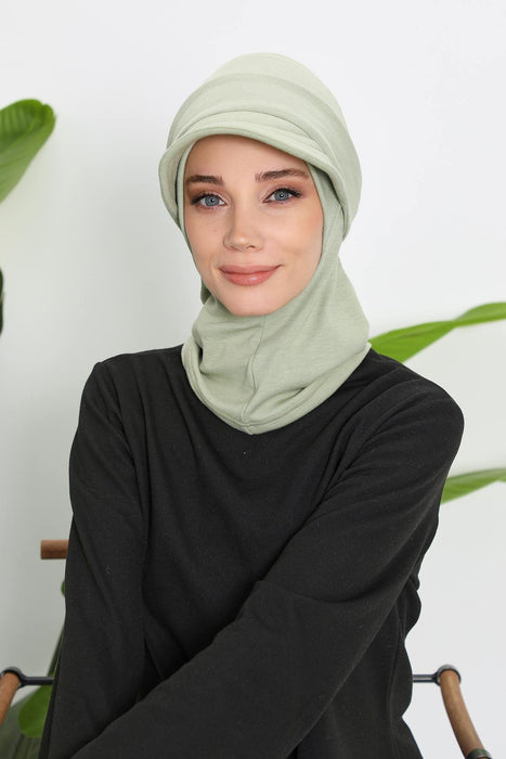 Detachable Visor Winter Turban for Women, Ribbed Polyviscose Stretch Headwrap, Stylish One-Size Cap for Cold Weather,B-82RB