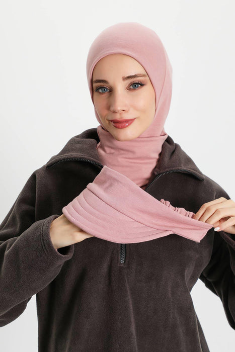 Detachable Visor Winter Turban for Women, Ribbed Polyviscose Stretch Headwrap, Stylish One-Size Cap for Cold Weather,B-82RB