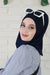 Easy to Wear Instant Turban Scarf for Women, Plain Color Turban Hijab Headwrap for Daily Use, Comfortable Modest Fashion Hijab Design,B-33 Navy Blue