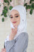 Easy to Wear Instant Turban Scarf for Women, Plain Color Turban Hijab Headwrap for Daily Use, Comfortable Modest Fashion Hijab Design,B-33 White