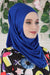 Easy to Wear Instant Turban Scarf for Women, Plain Color Turban Hijab Headwrap for Daily Use, Comfortable Modest Fashion Hijab Design,B-33 Sax Blue