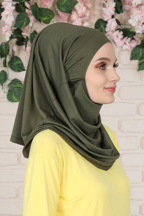 Easy to Wear Instant Turban Scarf for Women, Plain Color Turban Hijab Headwrap for Daily Use, Comfortable Modest Fashion Hijab Design,B-33