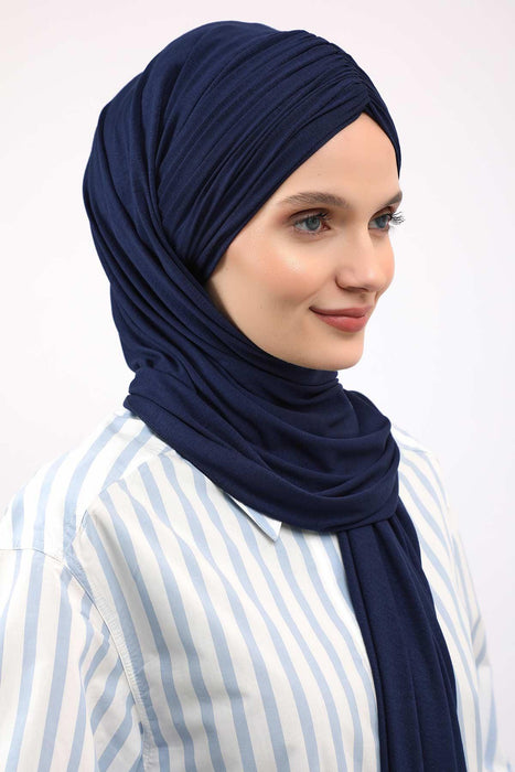 Müheloser Instant-Baumwollschal für Frauen, Instant-Baumwoll-Leichtgewicht-Hijab-Kopftuch, bequemer und großer Hijab-Schal für Frauen, CPS-44