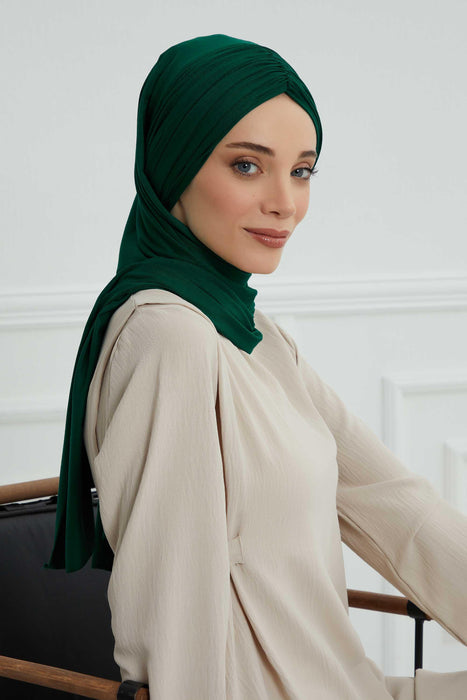 Müheloser Instant-Baumwollschal für Frauen, Instant-Baumwoll-Leichtgewicht-Hijab-Kopftuch, bequemer und großer Hijab-Schal für Frauen, CPS-44