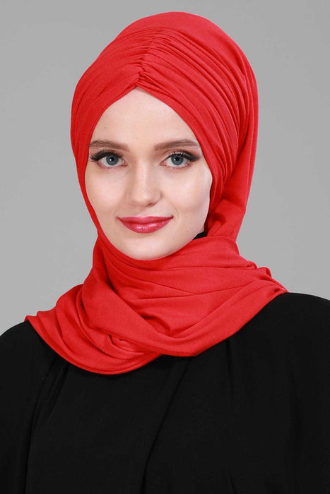 Müheloser Instant-Baumwollschal für Frauen, Instant-Baumwoll-Leichtgewicht-Hijab-Kopftuch, bequemer und großer Hijab-Schal für Frauen, CPS-44