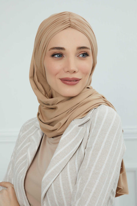 Müheloser Instant-Baumwollschal für Frauen, Instant-Baumwoll-Leichtgewicht-Hijab-Kopftuch, bequemer und großer Hijab-Schal für Frauen, CPS-44