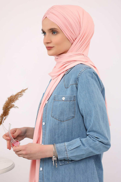 Müheloser Instant-Baumwollschal für Frauen, Instant-Baumwoll-Leichtgewicht-Hijab-Kopftuch, bequemer und großer Hijab-Schal für Frauen, CPS-44