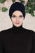 Elastic Easy Wrap Instant Turban Bonnet Cap for Women, Fashionable Single Colour Pre-Tied Turban Hijab, Cotton Elastic Chemo Headwear,B-53 Navy Blue