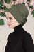 Elastic Easy Wrap Instant Turban Bonnet Cap for Women, Fashionable Single Colour Pre-Tied Turban Hijab, Cotton Elastic Chemo Headwear,B-53 Army Green