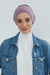 Elastic Easy Wrap Instant Turban Bonnet Cap for Women, Fashionable Single Colour Pre-Tied Turban Hijab, Cotton Elastic Chemo Headwear,B-53 Lilac