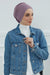 Elastic Easy Wrap Instant Turban Bonnet Cap for Women, Fashionable Single Colour Pre-Tied Turban Hijab, Cotton Elastic Chemo Headwear,B-53 Lilac