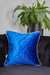 Elegant Velvet Lumbar Pillow Cover with Gold Stripe Edges, 18x18 Inches Square Throw Pillow Cover with Soft Touch for Interior Designs,K-318 Sax Blue