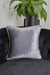 Elegant Velvet Lumbar Pillow Cover with Gold Stripe Edges, 18x18 Inches Square Throw Pillow Cover with Soft Touch for Interior Designs,K-318 Grey