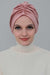 Elegant Velvet Shirred Instant Turban for Women, Luxurious Velour Instant Headwrap, Fashionable Pre-Tied Hijab Turban Cap for Women,B-20K Dusty Rose