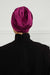 Elegant Velvet Shirred Instant Turban for Women, Luxurious Velour Instant Headwrap, Fashionable Pre-Tied Hijab Turban Cap for Women,B-20K Purple