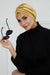 Elegant Velvet Shirred Instant Turban for Women, Luxurious Velour Instant Headwrap, Fashionable Pre-Tied Hijab Turban Cap for Women,B-20K Mustard Yellow