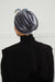 Elegant Velvet Shirred Instant Turban for Women, Luxurious Velour Instant Headwrap, Fashionable Pre-Tied Hijab Turban Cap for Women,B-20K Grey