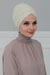 Elegant Velvet Shirred Instant Turban for Women, Luxurious Velour Instant Headwrap, Fashionable Pre-Tied Hijab Turban Cap for Women,B-20K Ivory