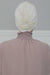 Elegant Velvet Shirred Instant Turban for Women, Luxurious Velour Instant Headwrap, Fashionable Pre-Tied Hijab Turban Cap for Women,B-20K Ivory